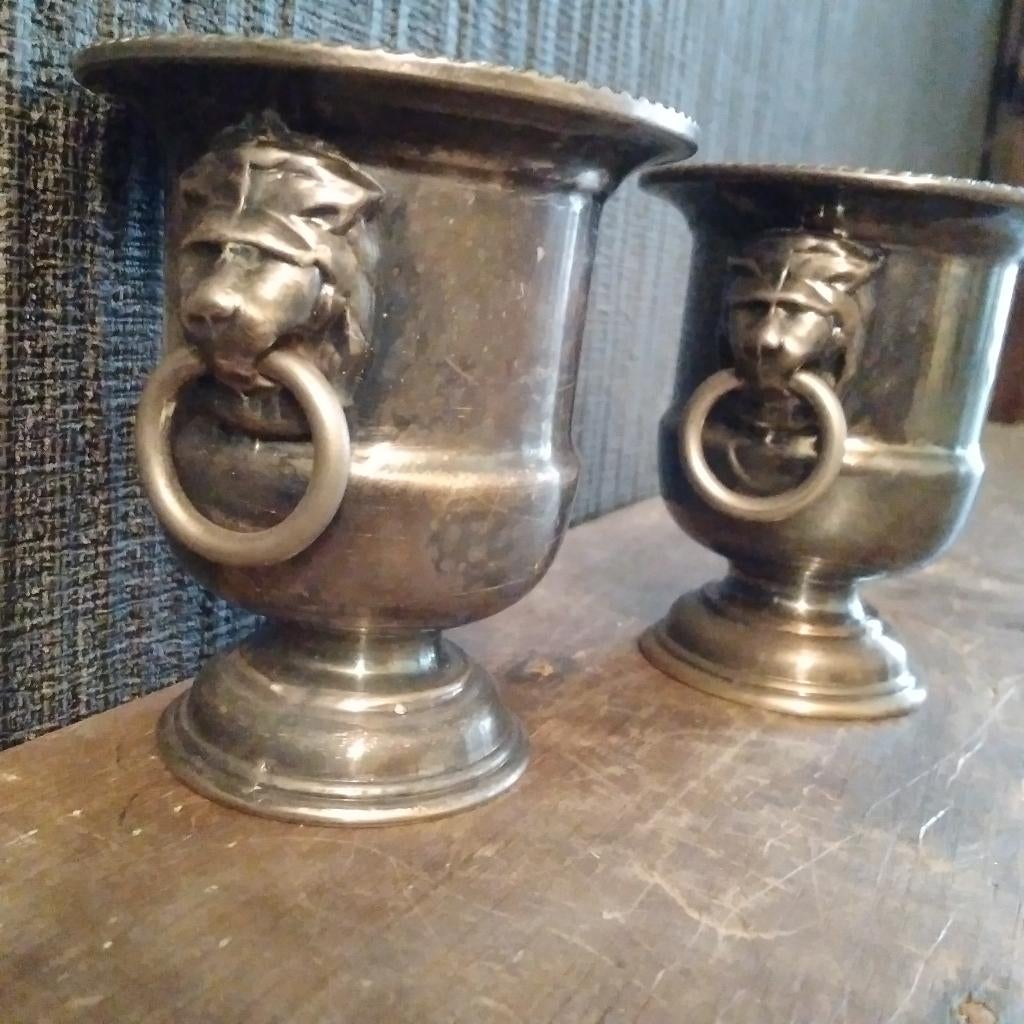 Pots à moutarde anciens en métal argenté Sheffield, Enlèvement ou Envoi