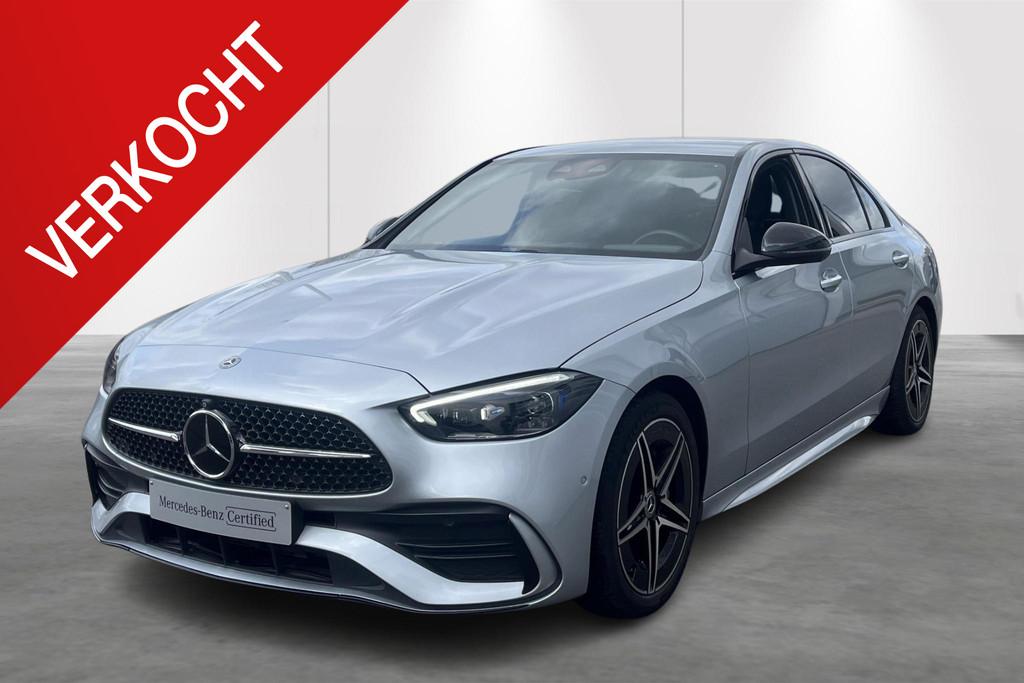 Mercedes-Benz C-klasse C 200 AMG Line, Auto's, Mercedes-Benz, Automaat, 4 deurs, Zwart, 4 cilinders