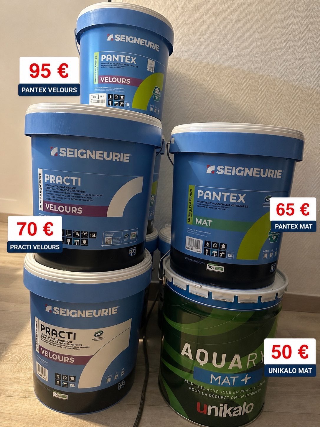 Vend peinture seigneurie 15L blanc, Bricolage & Construction, Peinture, Vernis & Laque, Enlèvement ou Envoi, Comme neuf, Blanc