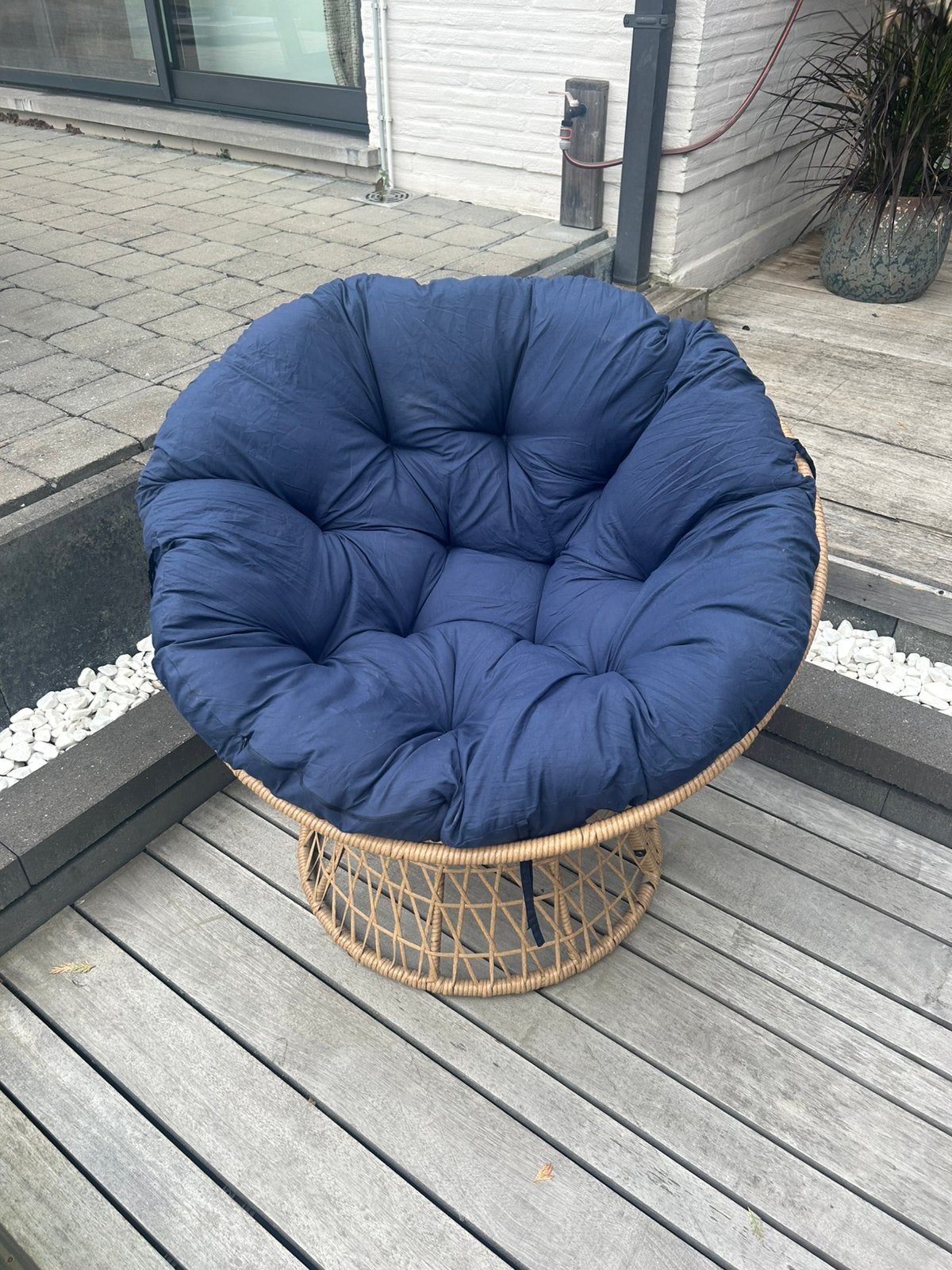 Mooie rotan papasan outdoor lounge, Ophalen, Gebruikt, Rotan, Loungeset