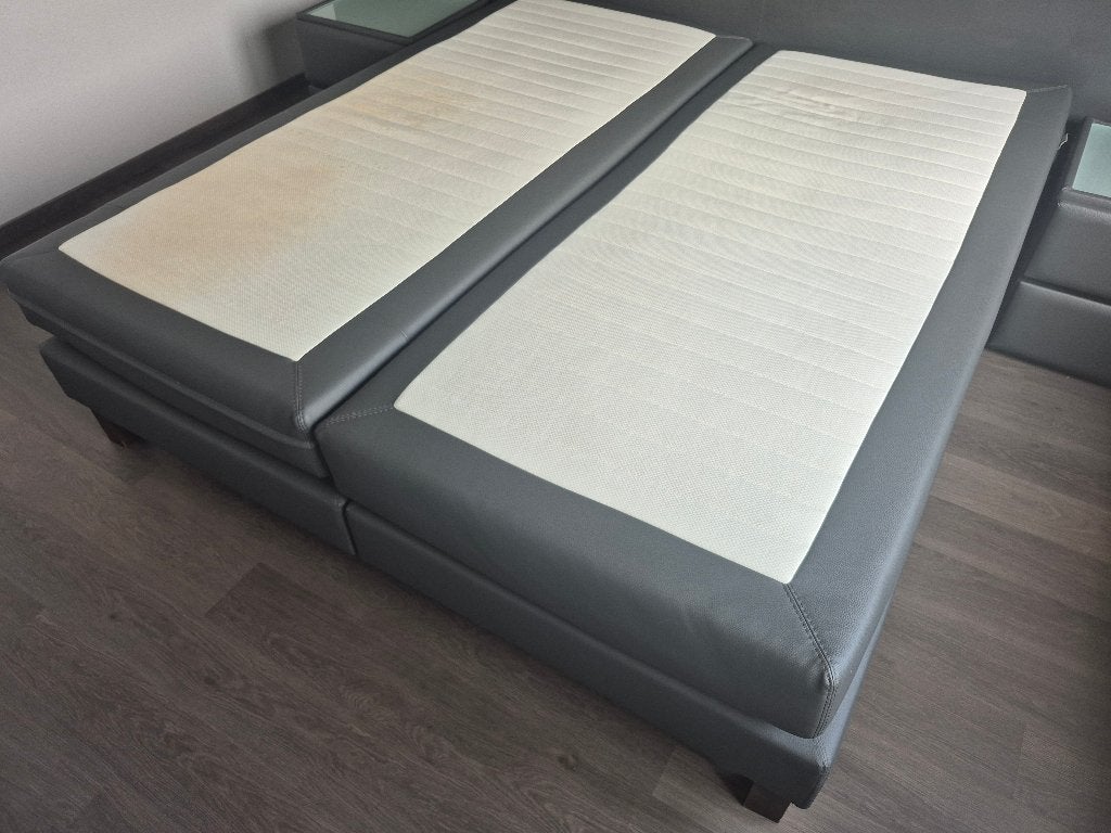 Boxspring met nachtkastjes, Ophalen, Gebruikt, Tweepersoons, 180 cm