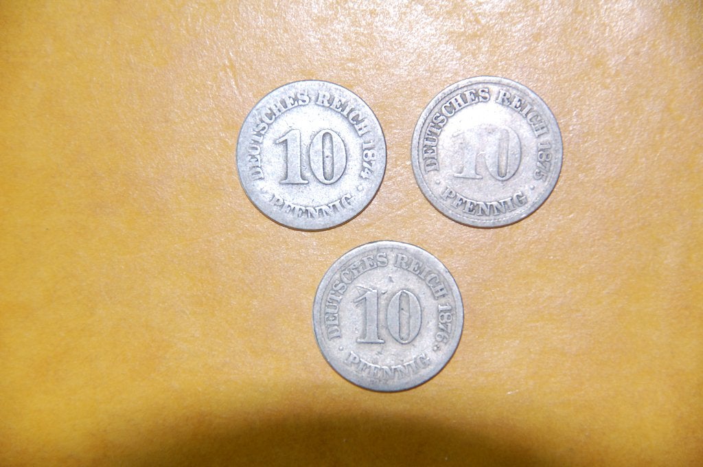 Deutsches REICH : 10 Pf 1874/75/76, Verzenden, Duitsland, Setje