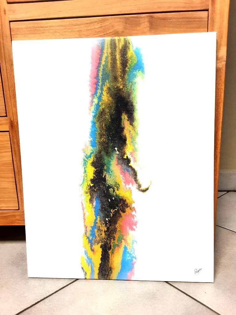 Peinture moderne « Chambre blanche ». (40x50 cm), Enlèvement ou Envoi, Sur cadre en bois, Peinture acrylique, Abstrait