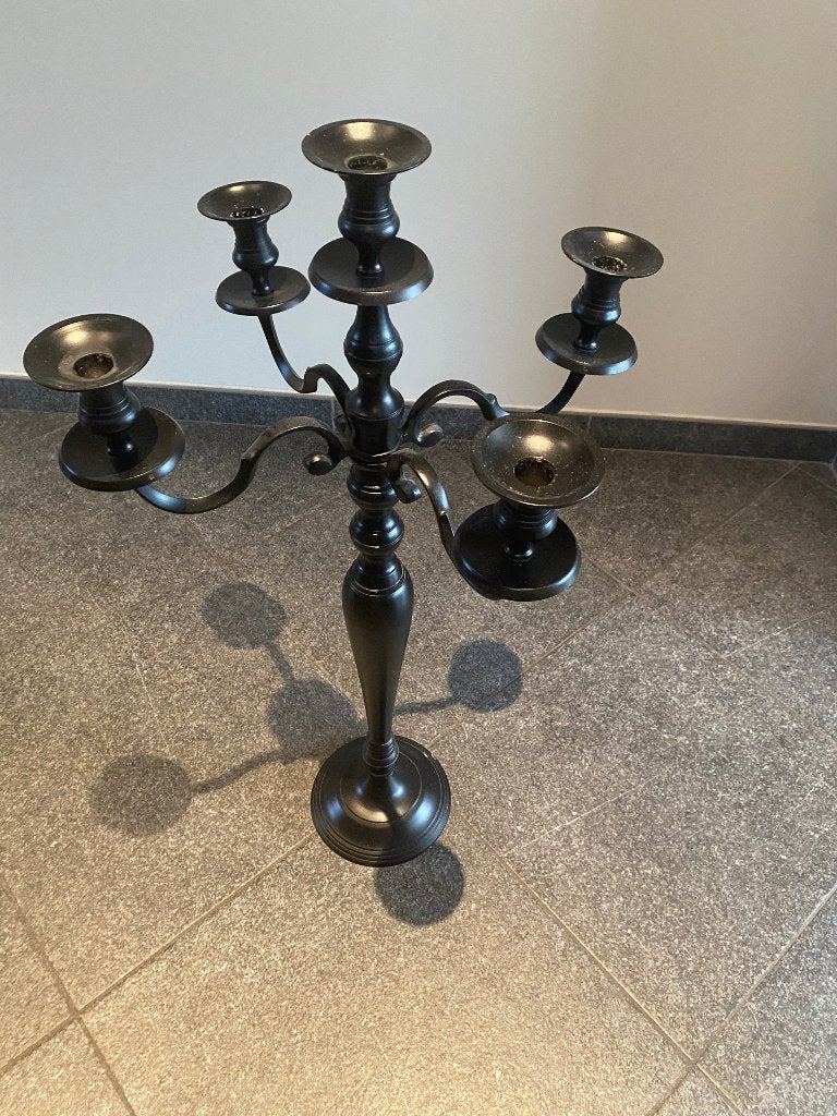 Kandelaar metaal zwart, Zwart, Nieuw, Metaal, Kandelaar