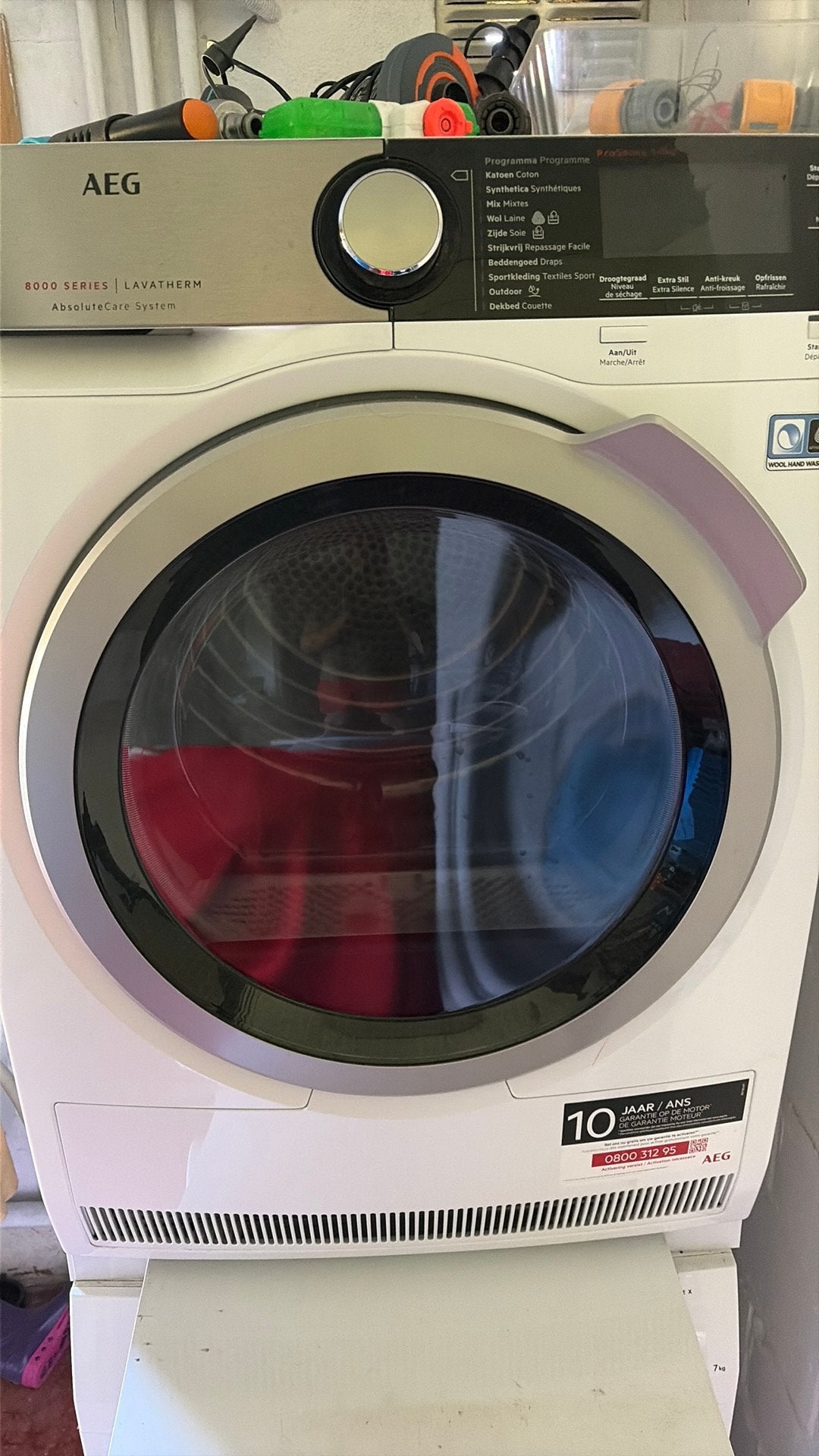 AEG droger van 8 kg, Elektronische apparatuur, Droogkasten, Ophalen, 6 tot 8 kg, Zo goed als nieuw, Voorlader