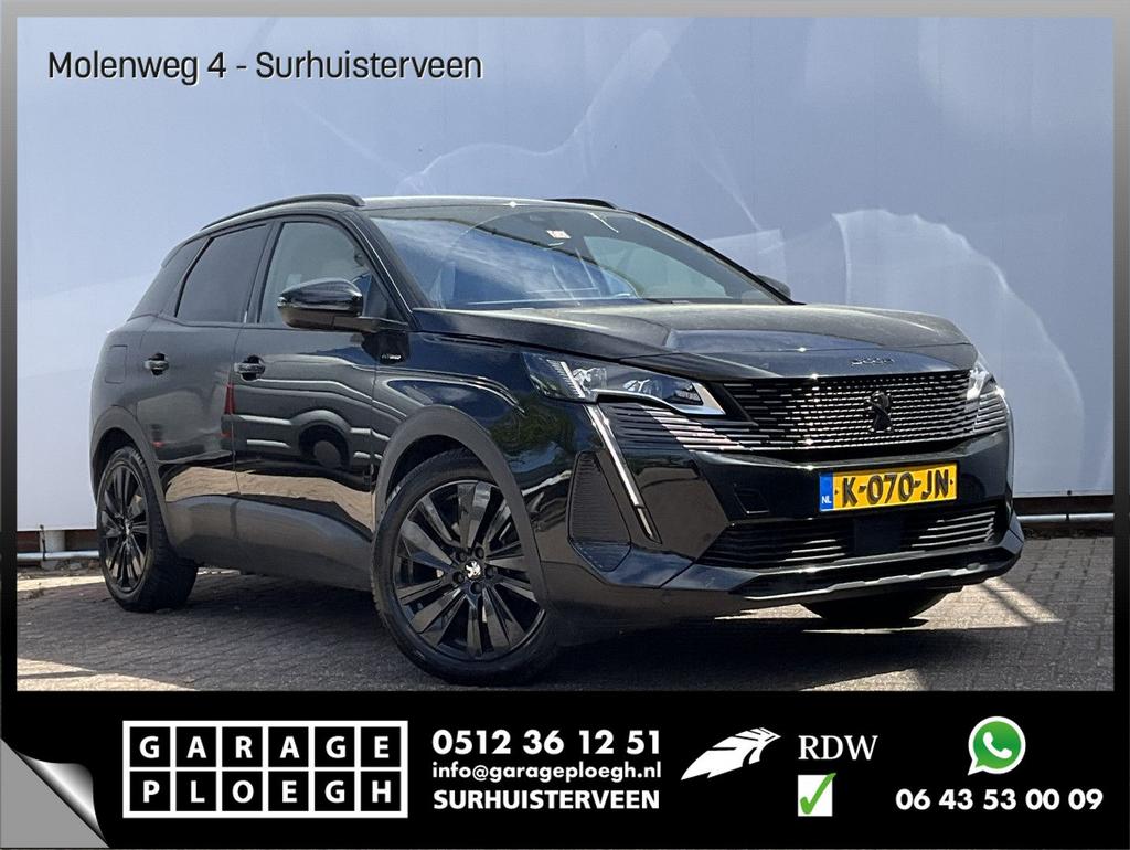 Peugeot 3008 1.6 HYbrid 225 GT Plug-in Carplay Camera Focal, Auto's, Automaat, Zwart, Bedrijf, Hybride Elektrisch/Benzine