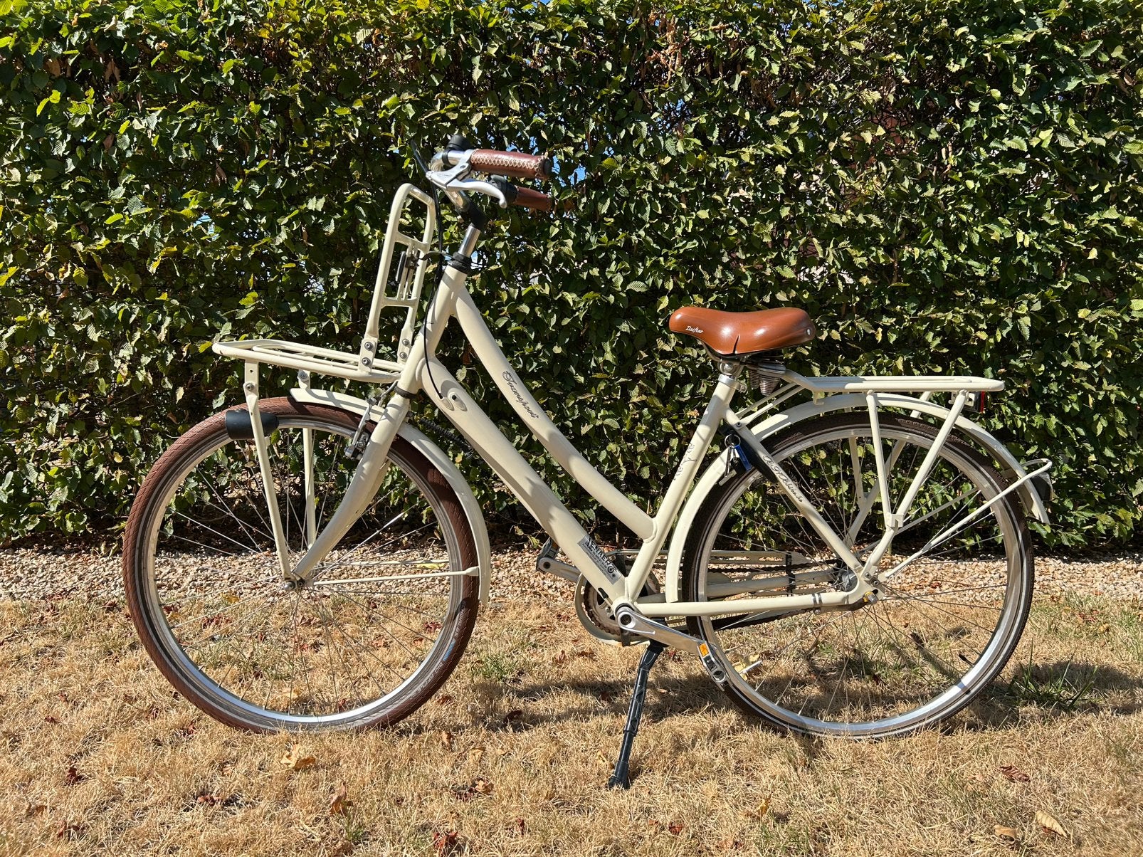 beige medium damesfiets, Fietsen en Brommers, Terugtraprem, Gebruikt, 47 tot 50 cm, Versnellingen