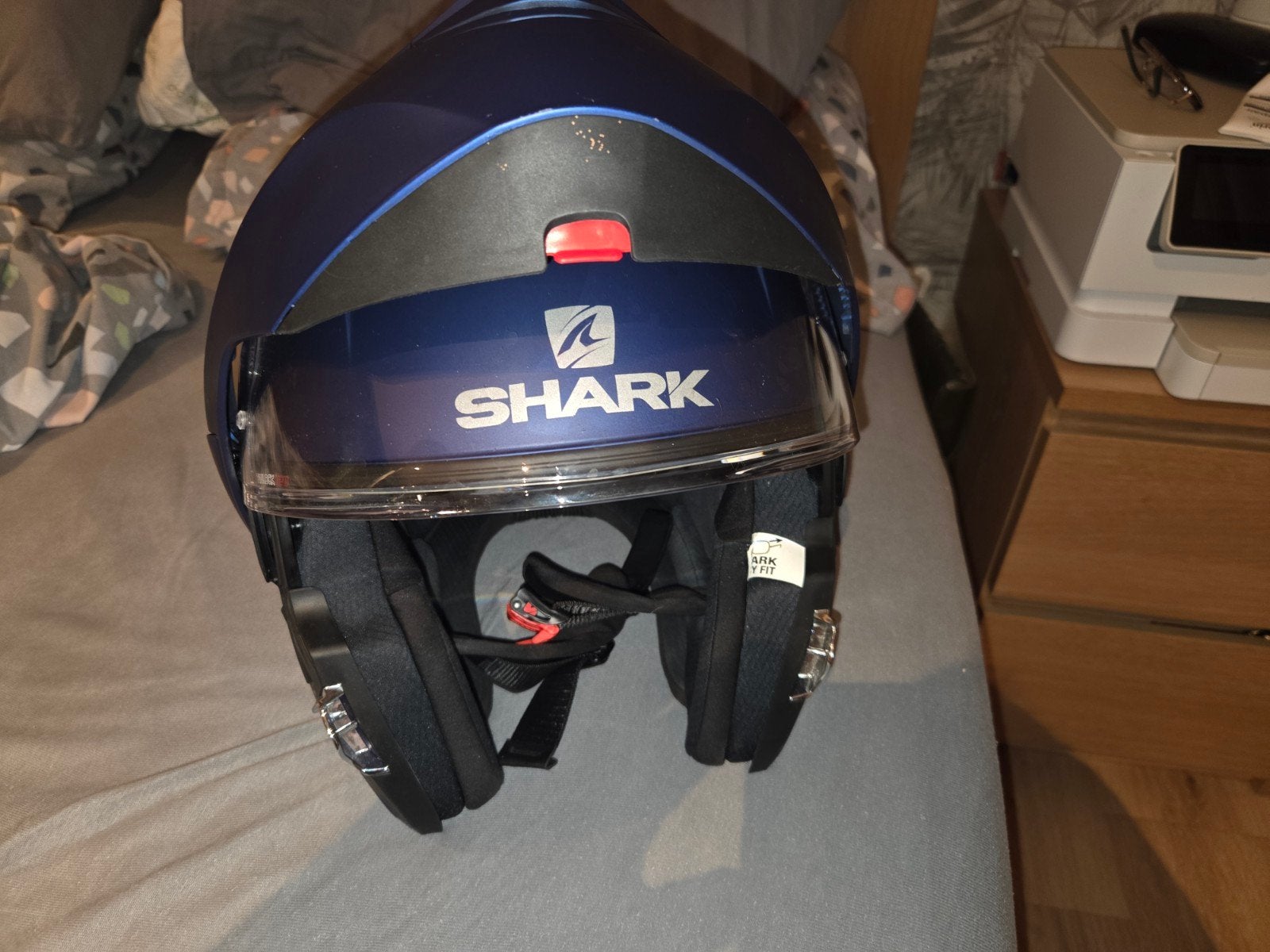 Shark Evo-GT Systeemhelm (Mat Blauw) – Zonder krassen – Maat, Motoren, Ophalen, Dames, Shark, Tweedehands