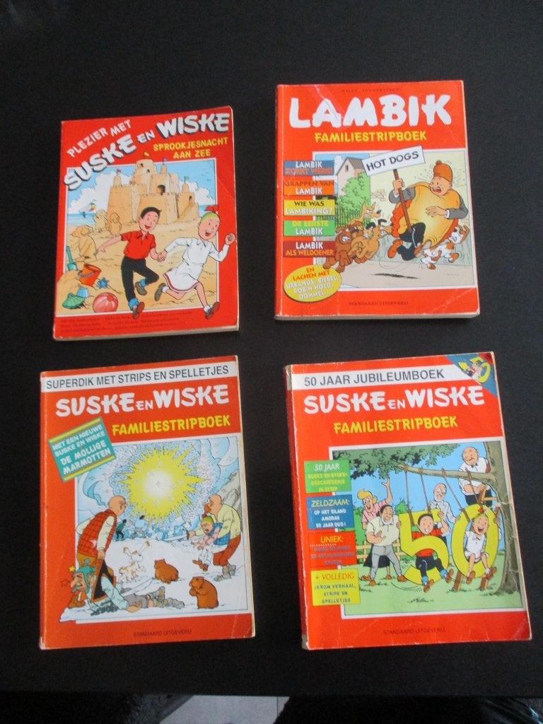 suske en wiske lambik dikke familie stripboeken 4st leesboek, Meerdere stripboeken, Ophalen of Verzenden, Gelezen, Willy Vandersteen
