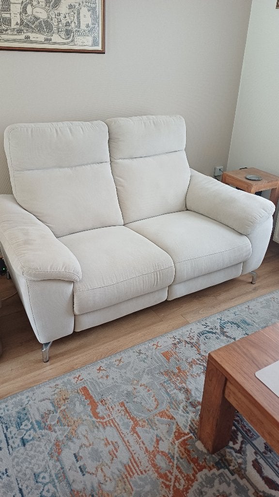 Tweezit in stof met 2 electrische relaxen, Ophalen, Gebruikt, 150 tot 200 cm, Tweepersoons