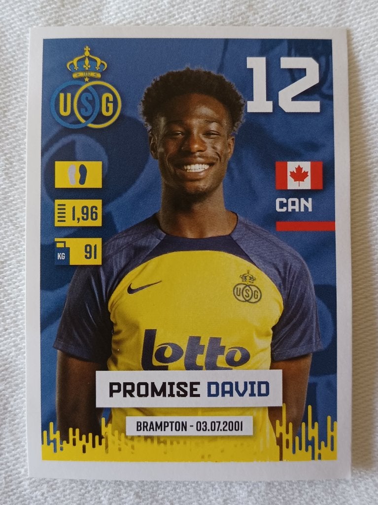 Sticker Promise David (rookie) - Pro League 2024-2025, Ophalen of Verzenden, Zo goed als nieuw, Sticker
