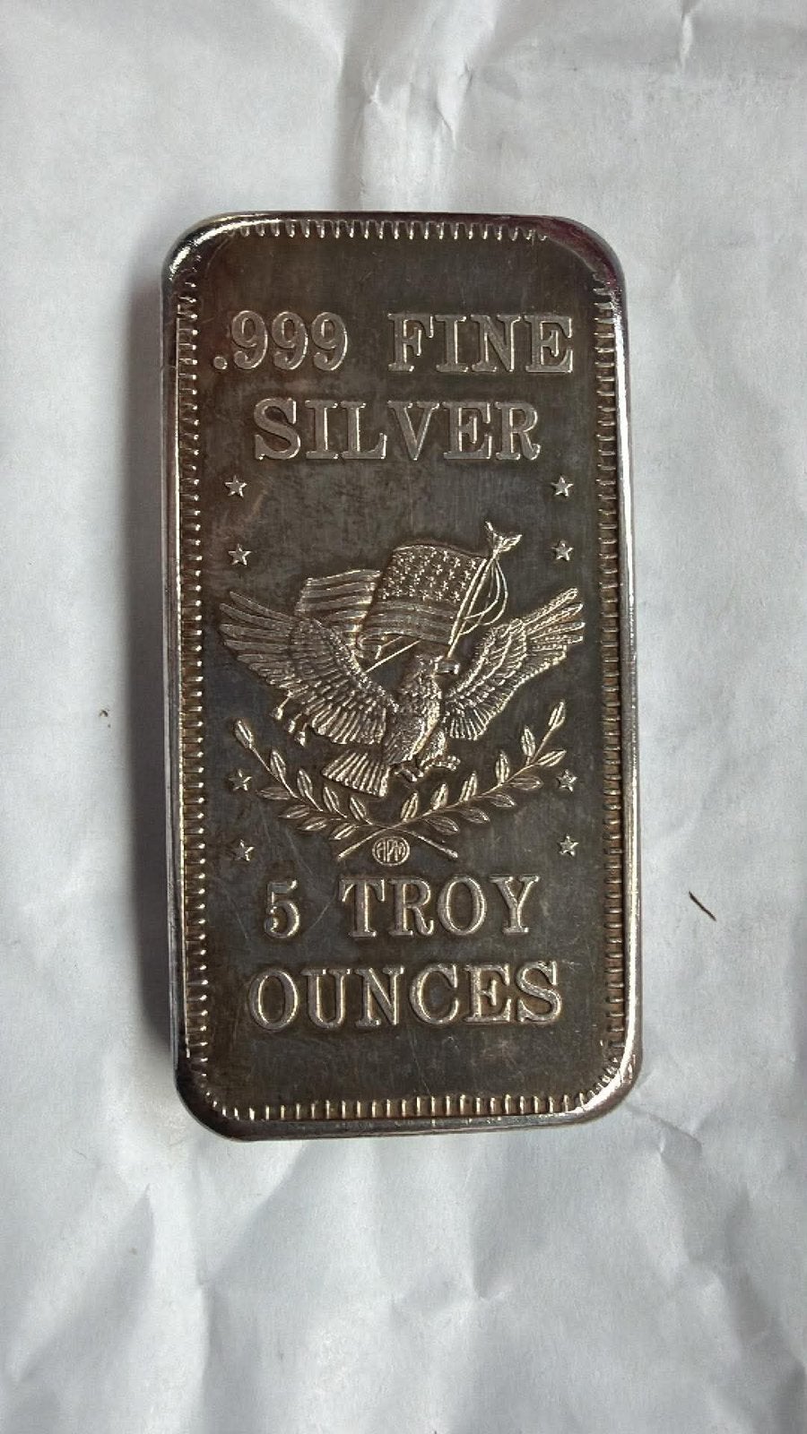 Lingot d'argent de 5 oz en provenance des États-Unis, Timbres & Monnaies, Métaux nobles & Lingots, Enlèvement, Argent