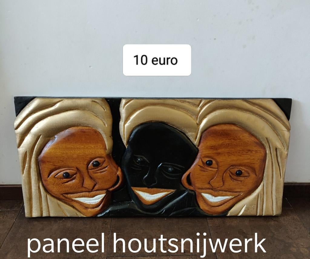 paneel houtsnijwerk, Antiek en Kunst, Ophalen, Handgemaakt, 50 - 100 cm, Hout