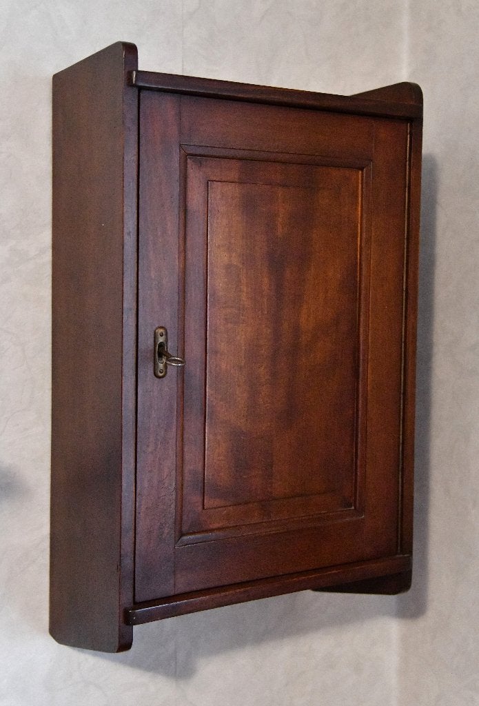 Prachtig antiek houten hangkastje / medicijnkastje, Antiek en Kunst, Ophalen