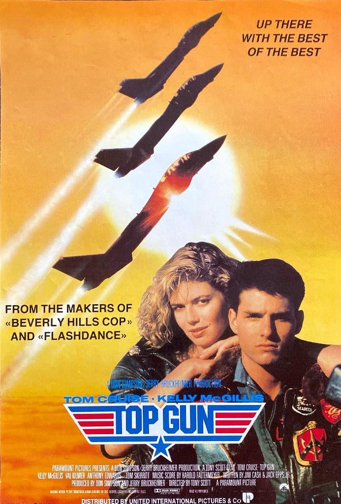 Originele poster „Top Gun”, Verzamelen, Posters, Zo goed als nieuw, Film en Tv, A1 t/m A3, Rechthoekig Staand, Ophalen of Verzenden