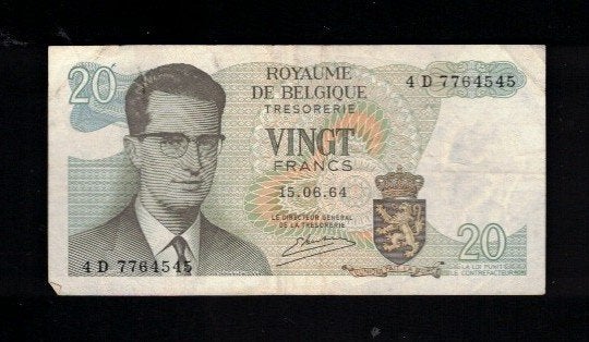 Billet belge - 20 Francs - 15.06.64 - BB 57, Envoi, Billets en vrac