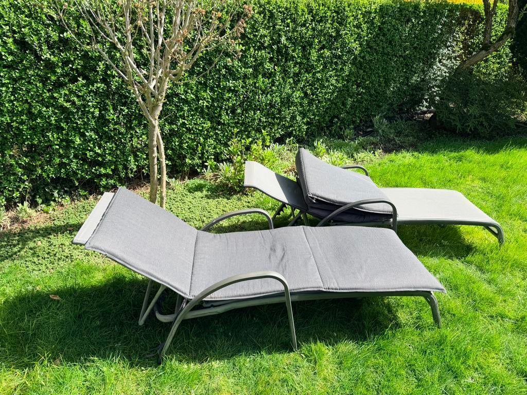 Ligbedden met kussens, Tuin en Terras, Ligbedden, Ophalen, Gebruikt, Aluminium