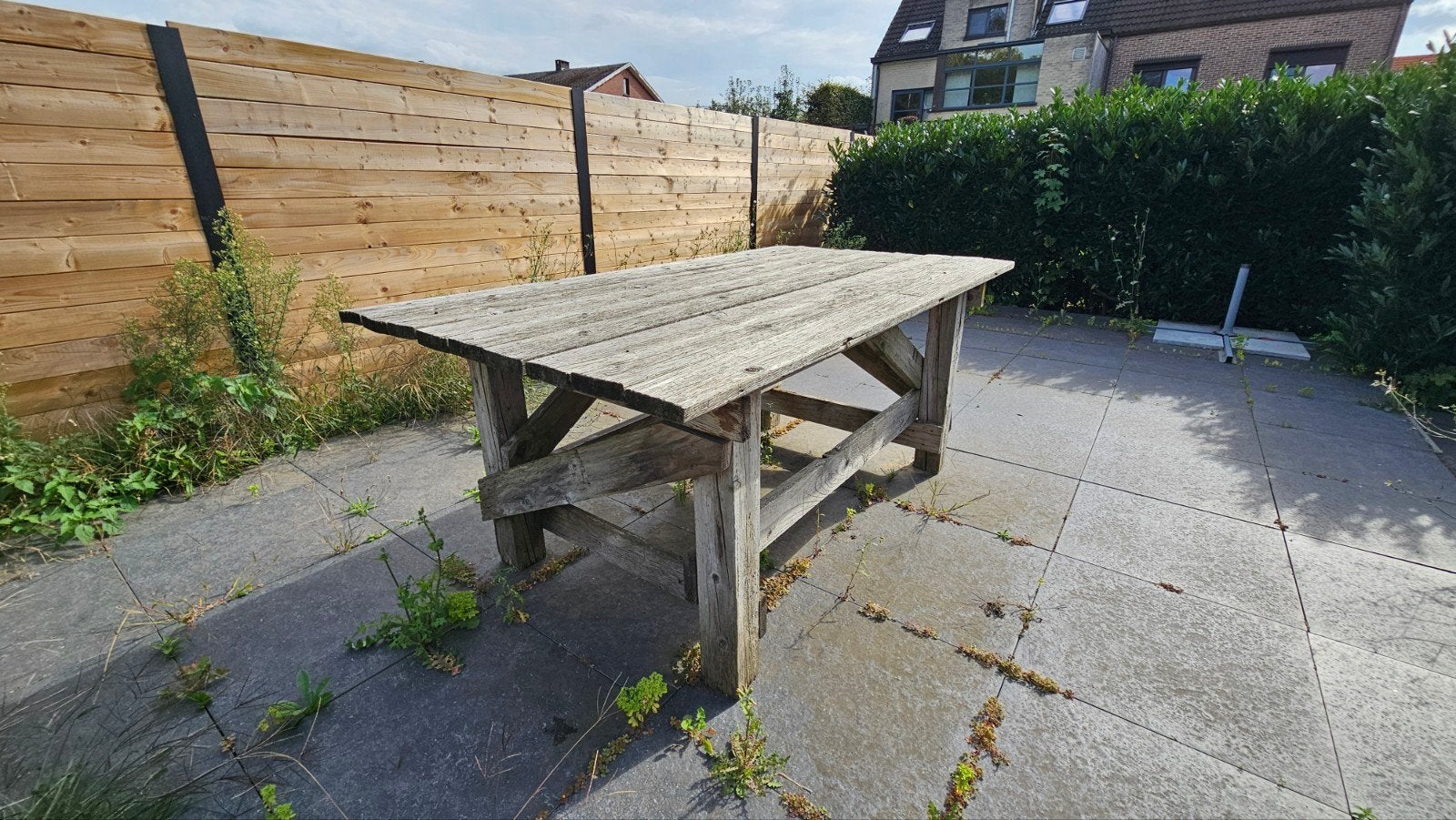 Steigerhouten werktafel – 2 meter – niet te demonteren, Enlèvement