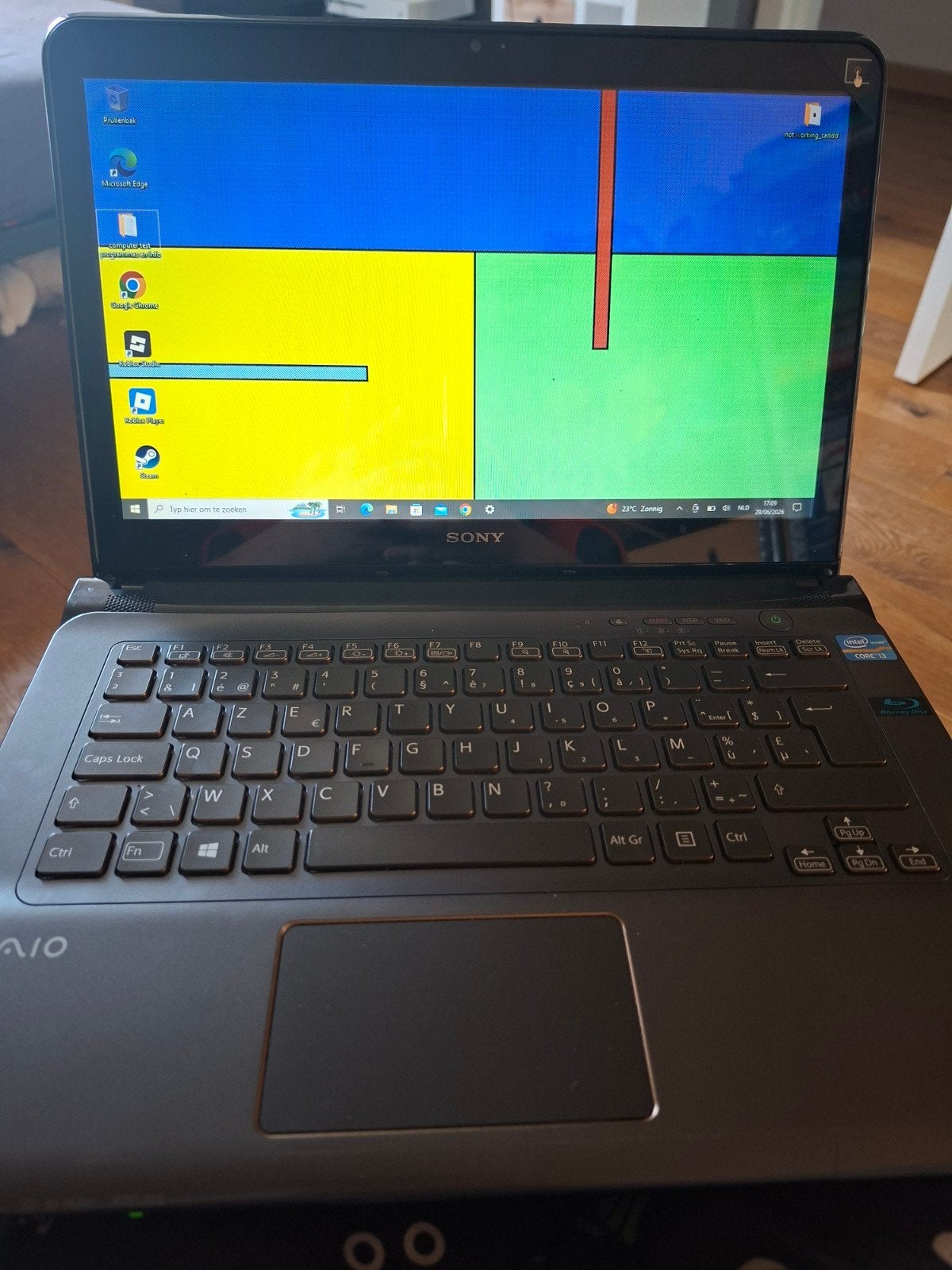 Sony vaio werkt prima met touchscreen en bluray speler, Computers en Software, Windows Laptops, Ophalen, Intel Core i3-3110M CPU