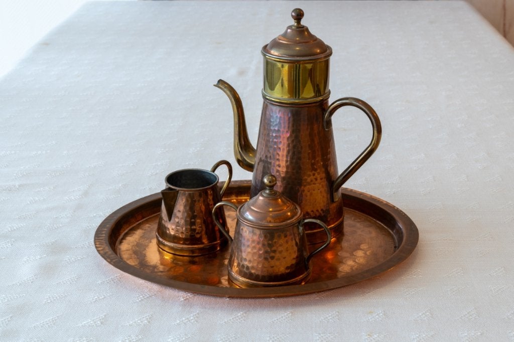 Koperen theeservies, Antiek en Kunst, Antiek | Brons en Koper, Ophalen, Koper