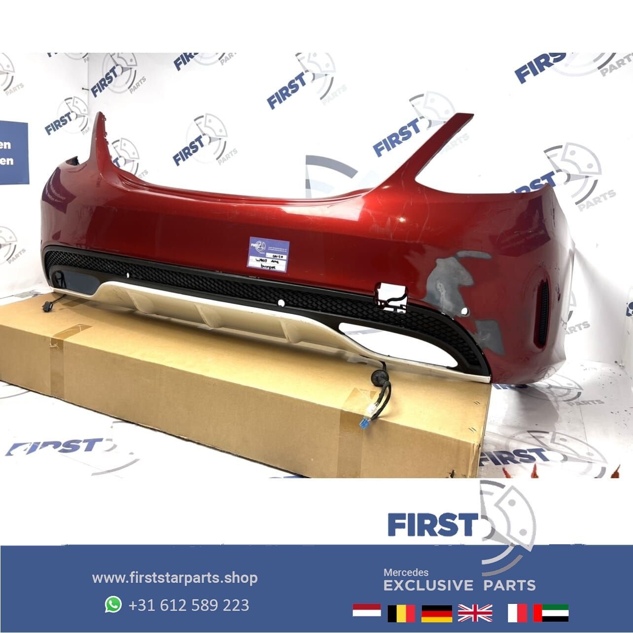 W205 AMG ACHTERBUMPER + DIFFUSER ROOD ZWART GRIJS WIT origin, Gebruikt, -, Ophalen of Verzenden, Achter