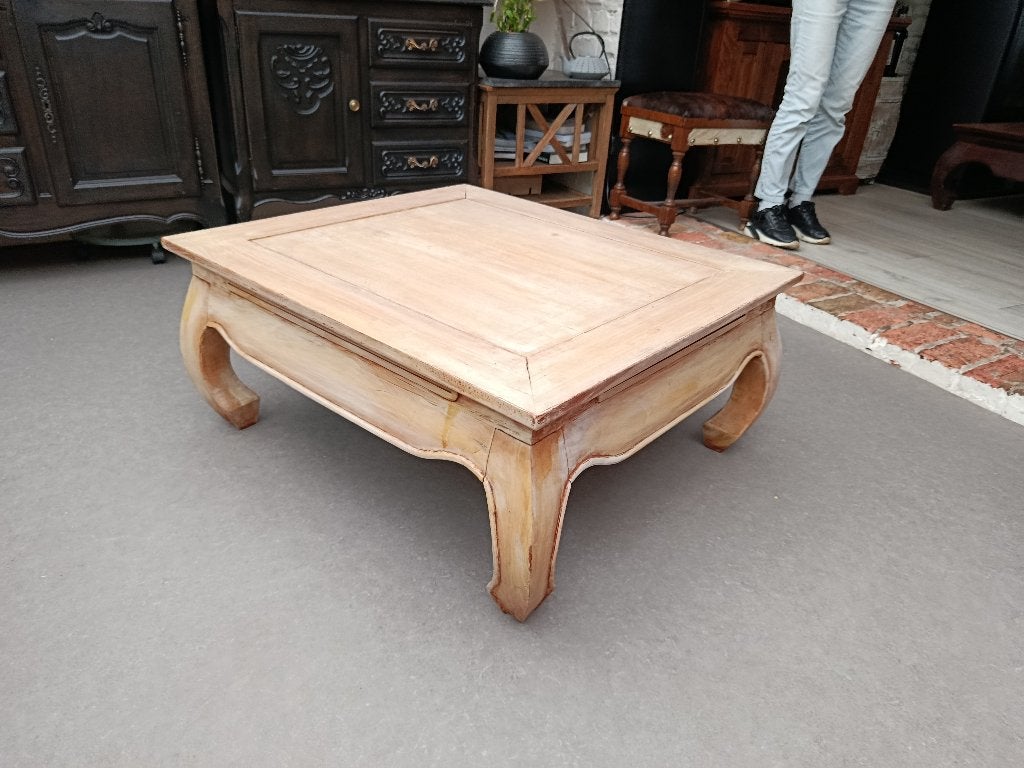Massief houten Opium Salontafel – Landelijk/Aziatische stijl, Ophalen, Gebruikt, 50 tot 100 cm, 50 tot 100 cm