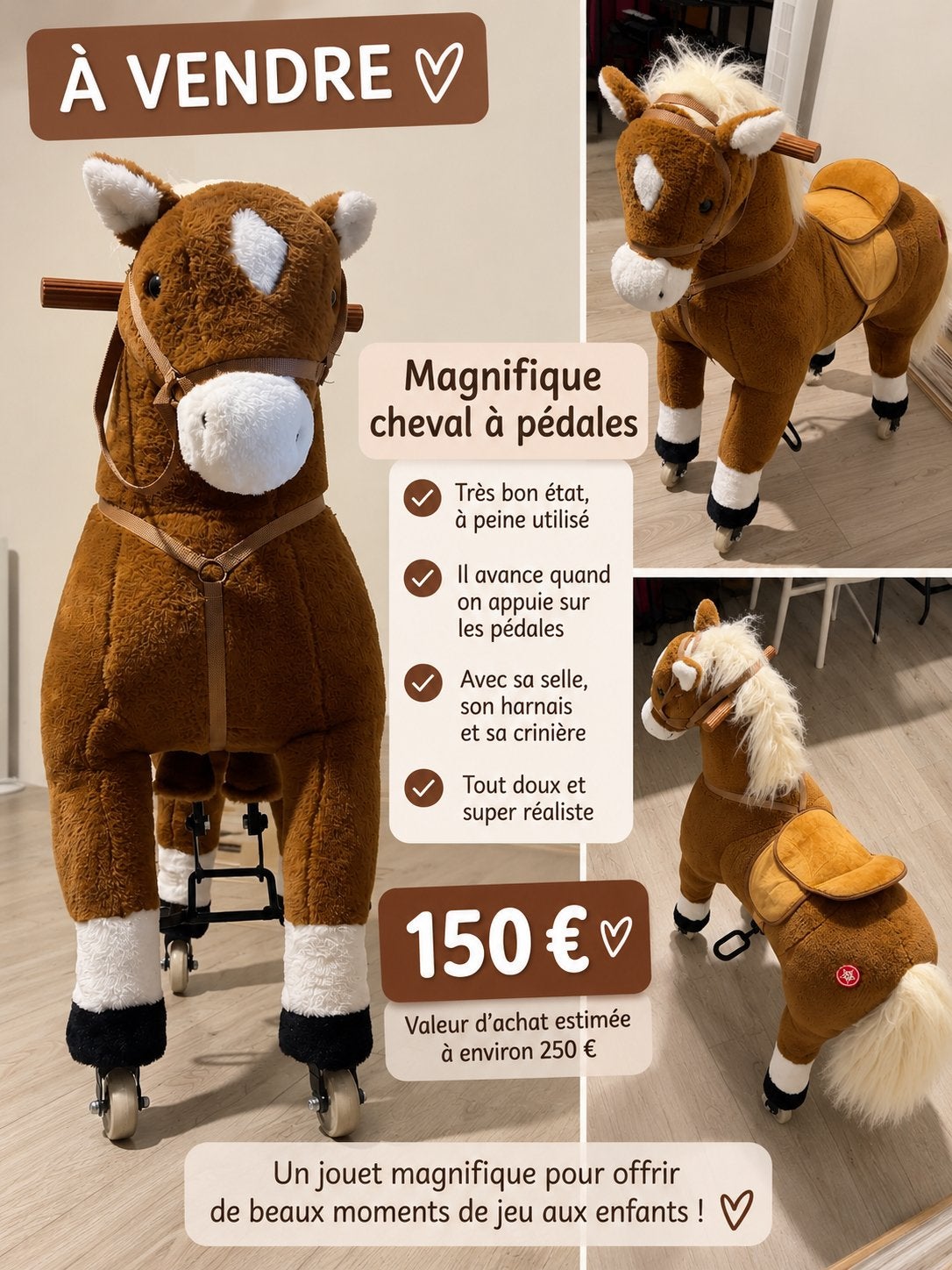 Cheval enfant. État impeccable !!!!!, Enlèvement, Comme neuf