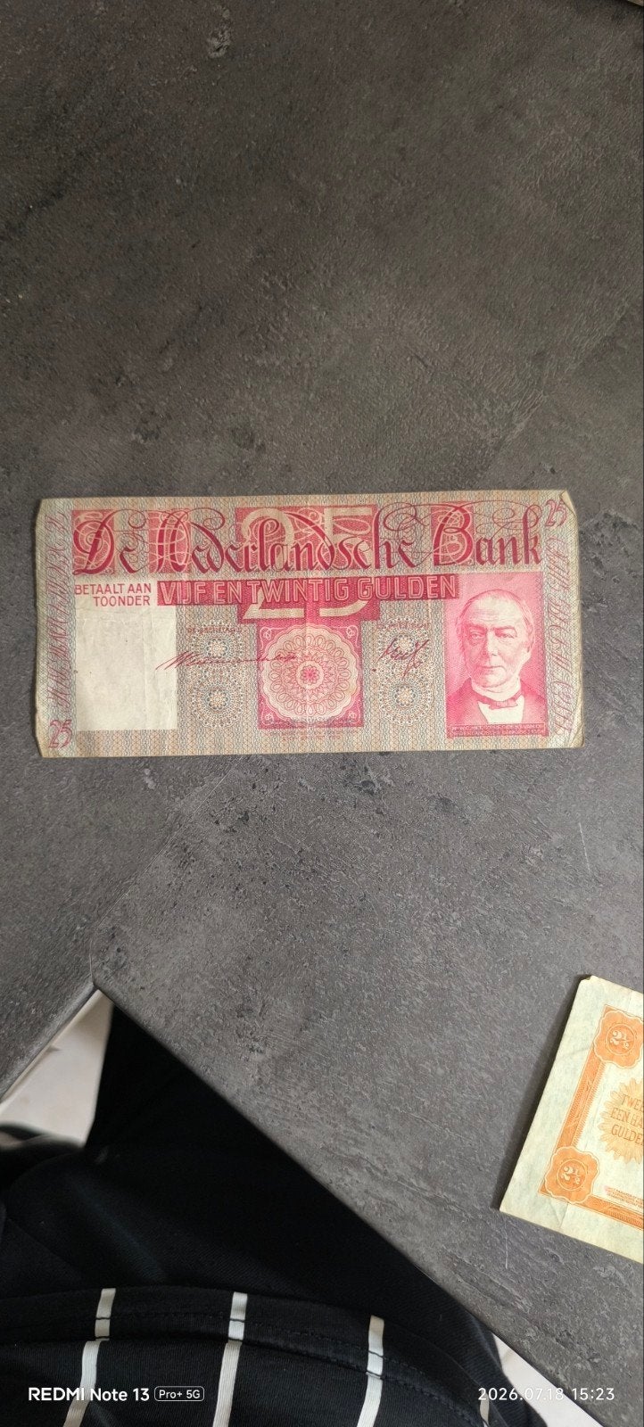 Gulden, Timbres & Monnaies, Billets de banque | Pays-Bas, Enlèvement, 25 florins, Billets en vrac