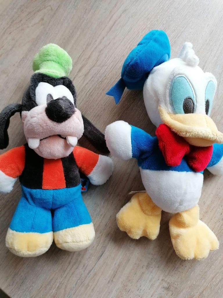 Pluche Goofy/Donald knuffel 20 cm - Disney  (samen), Ophalen of Verzenden, Zo goed als nieuw, Overige typen