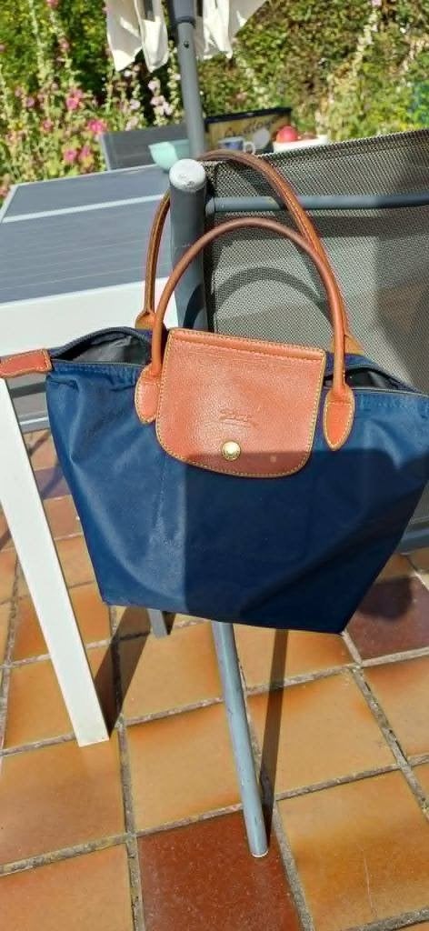 sac Longchamps pliage S, Handtassen en Accessoires, Tassen | Damestassen, Ophalen, Gebruikt, Blauw, Handtas