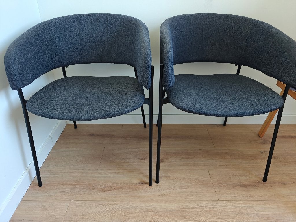 6 stoelen "Hug" Maisons du monde, Maison & Meubles, Chaises, Tissus, Gris, Scandinavisch, Comme neuf