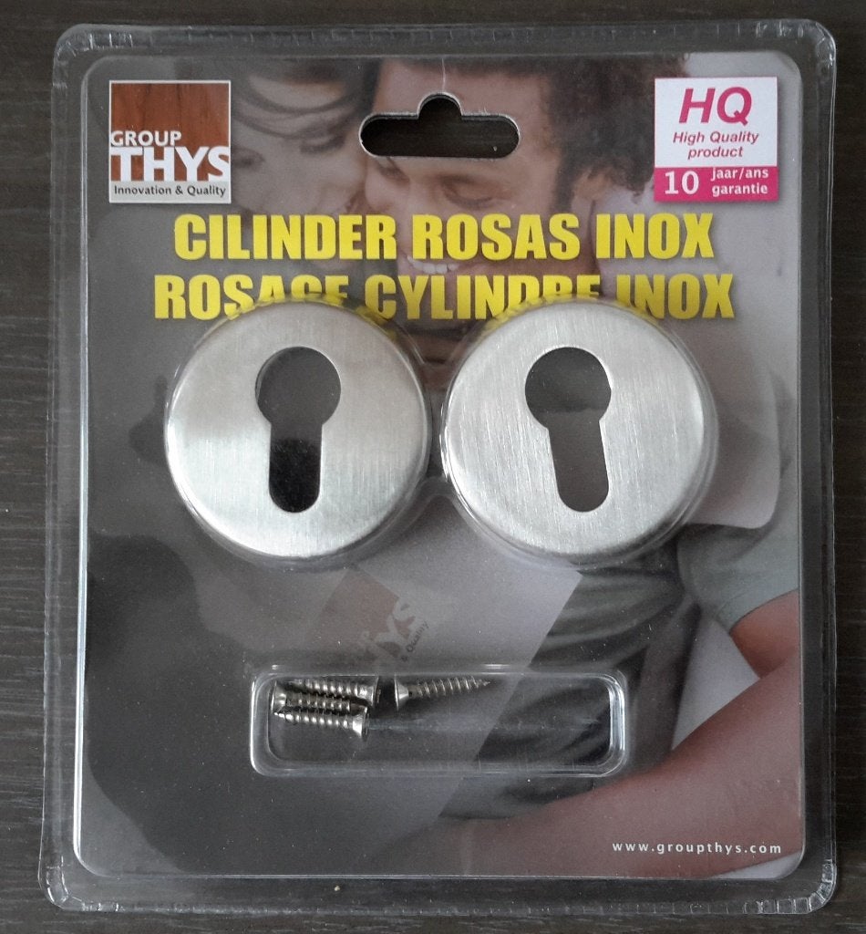 Lot Thys rozetten voor cilinder inox 2 stuks ( NIEUW ), Bricolage & Construction, Enlèvement ou Envoi, Neuf, Inox