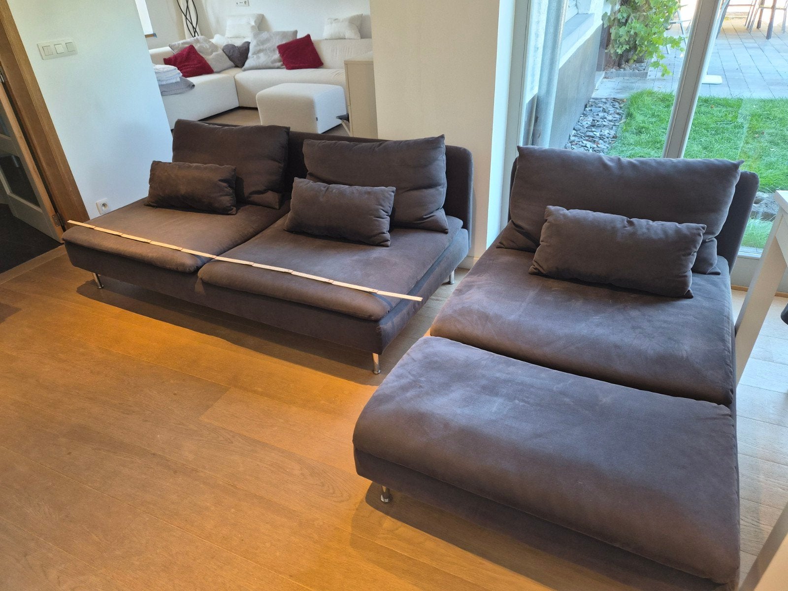 fauteuil canape avec meridienne ikea, Maison & Meubles, Enlèvement, Utilisé, Quatre personnes ou plus, Tissus