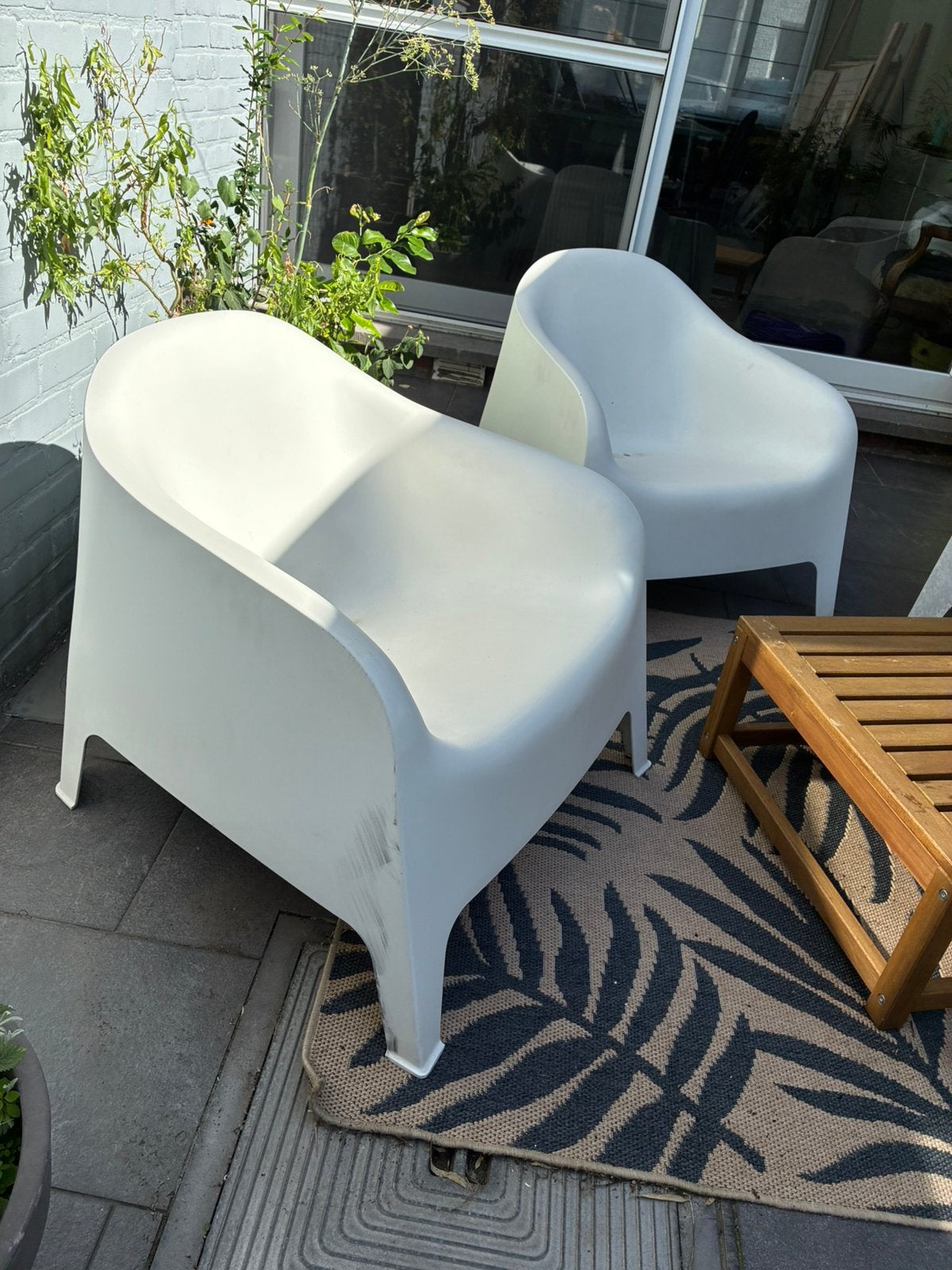 Fauiteuils (4) skarpo, Jardin & Terrasse, Chaises de jardin, Enlèvement, Utilisé, Plastique, Empilable