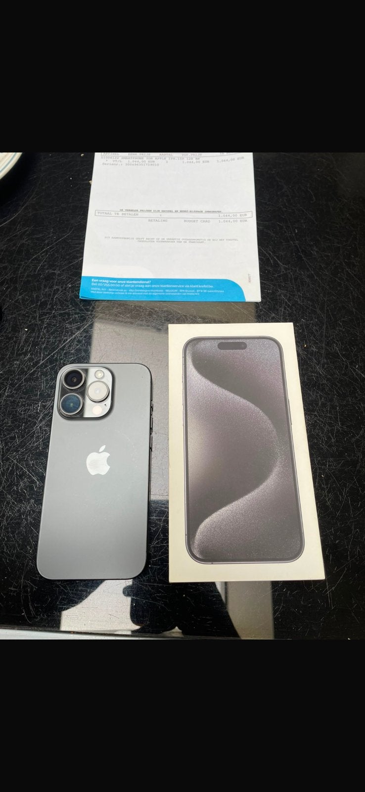 Iphone 15 PRO 128gb ZWART., Télécoms, Téléphonie mobile | Apple iPhone, Enlèvement, Comme neuf, Noir, IPhone 15
