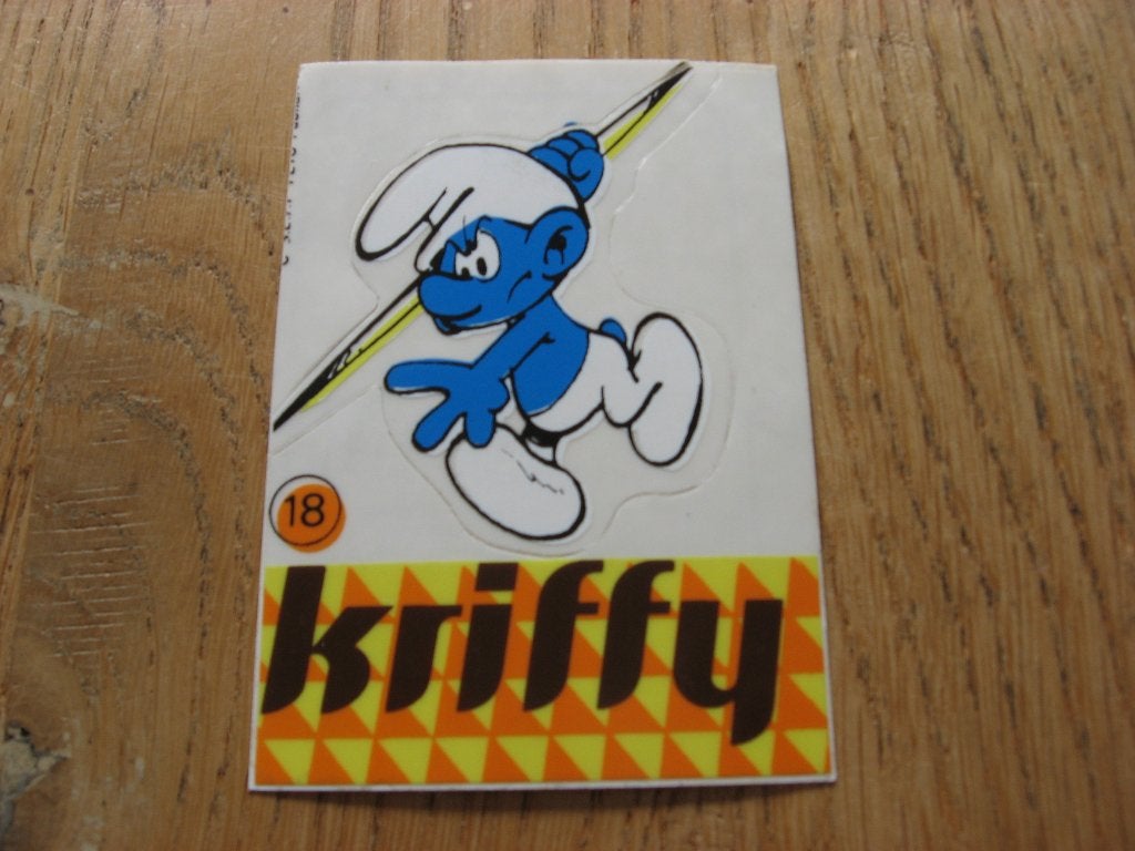 Autocollant Schtroumpfs Kriffy Peyo n 18, Enlèvement ou Envoi, Neuf, Bande dessinée ou Dessin animé