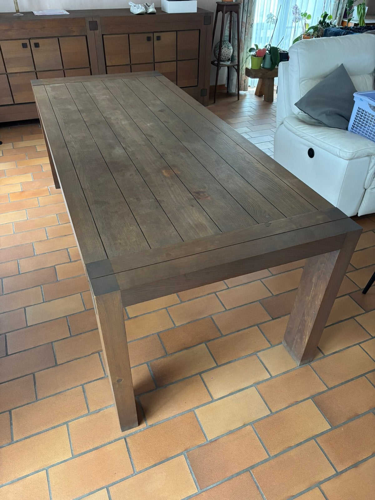 Set eetkamertafel + dressoir + massief houten luifel, Ophalen, Gebruikt