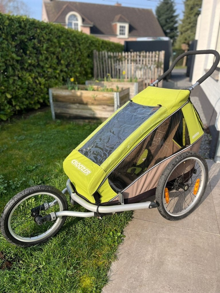 Croozer fietskar voor 1 kind incl. buggywiel en loopwiel, Fietsen en Brommers, Ophalen, Gebruikt, Opvouwbaar, Croozer