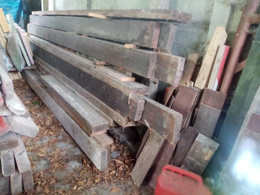 Pitch Pine houten balken te koop, Doe-het-zelf en Bouw, Hout en Planken, Ophalen, Zo goed als nieuw, 50 mm of meer, Balk