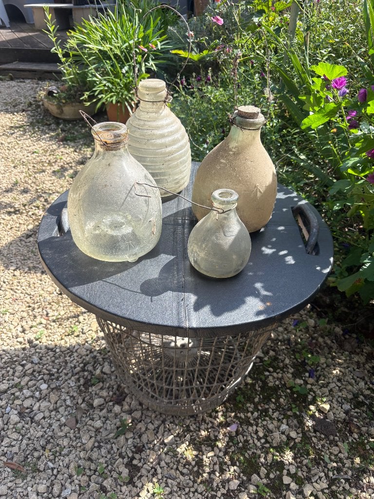 Brocante set glazen wespenvallen., Enlèvement ou Envoi