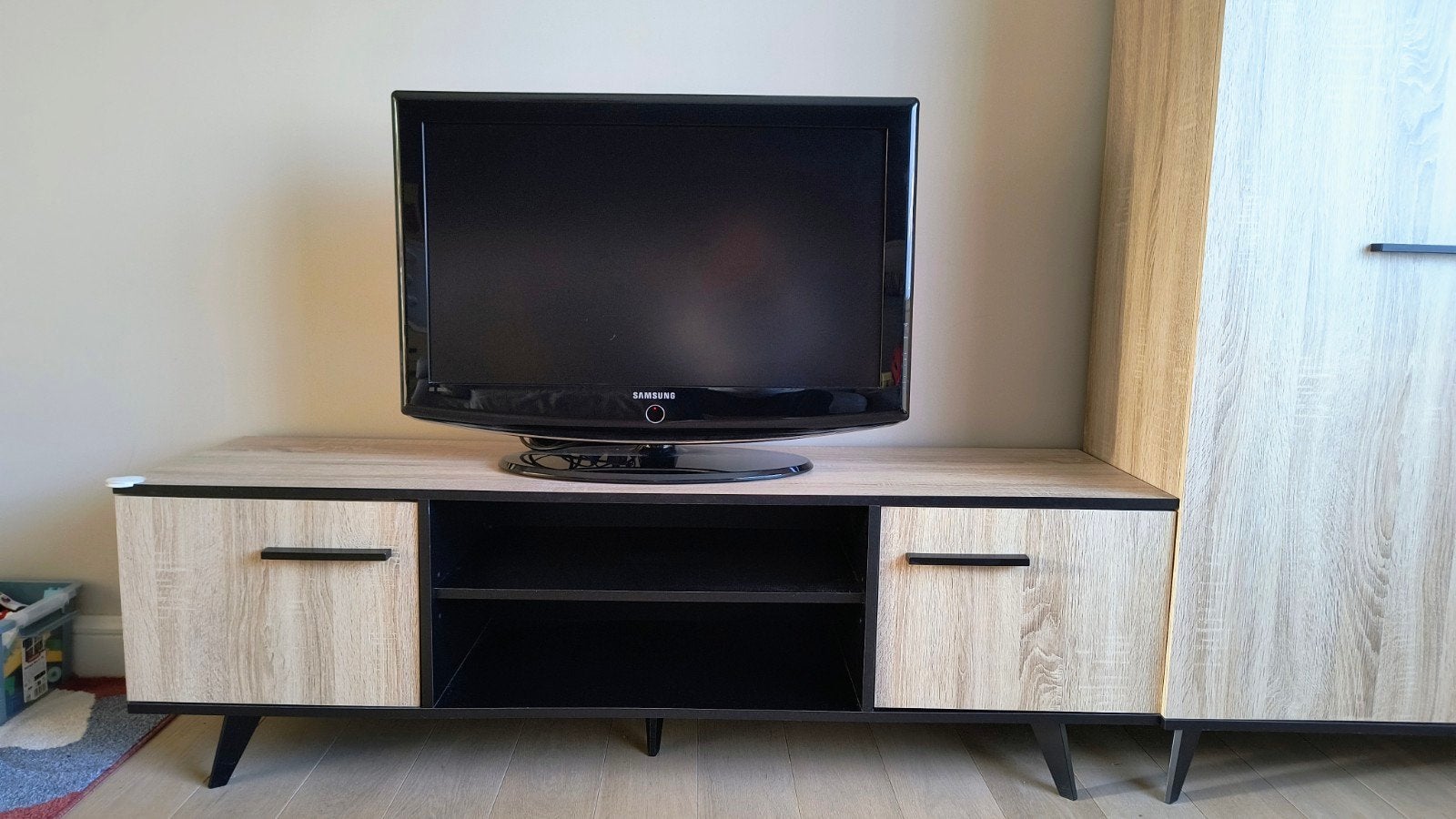 tv meubel, Huis en Inrichting, Ophalen, 150 tot 200 cm, Eikenhout, Zo goed als nieuw