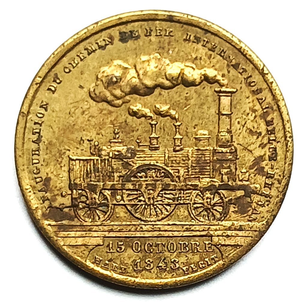 Médaille1843 inauguran l'internation chemin fer belgo-rhénan, Enlèvement ou Envoi, Autres matériaux