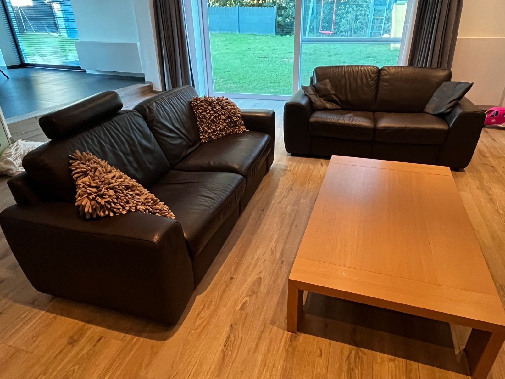 Salon en cuir 3/2/1, Ophalen, Gebruikt, Leer