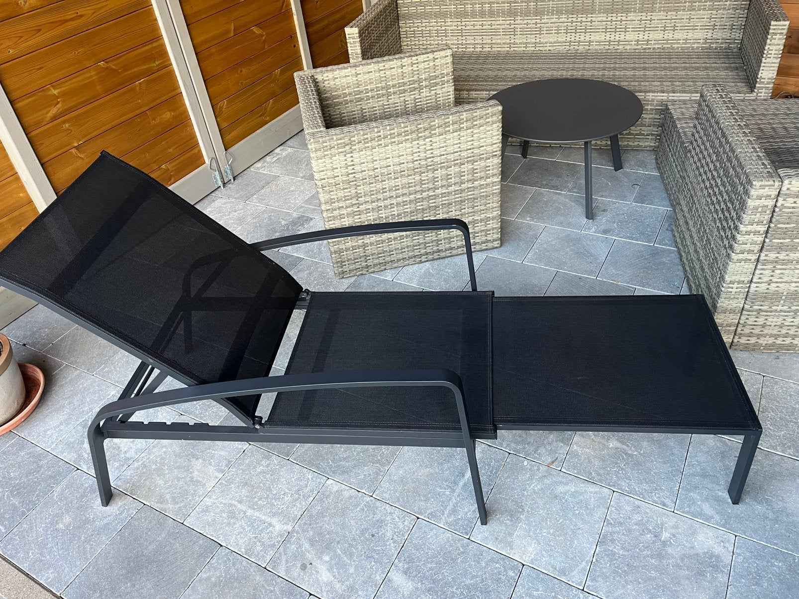 1 chaise longue Bristol, Jardin & Terrasse, Chaises longues, Comme neuf, Aluminium, Réglable, Enlèvement