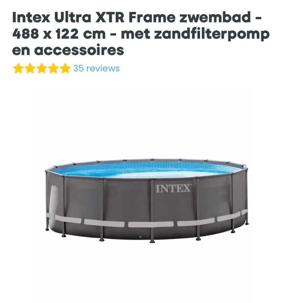 Intex Ultra XTR Frame zwembad en accessoires, Tuin en Terras, Gebruikt, Rond, 300 cm of meer, Ophalen