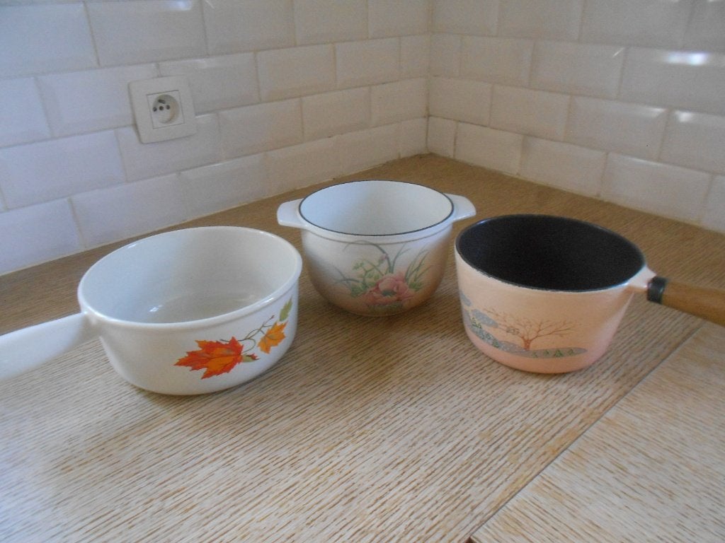 Poêlons en fonte émaillée (cocotte en fonte)., Maison & Meubles, Cuisine | Casseroles & Poêles, Enlèvement ou Envoi, Fonte, Cocotte