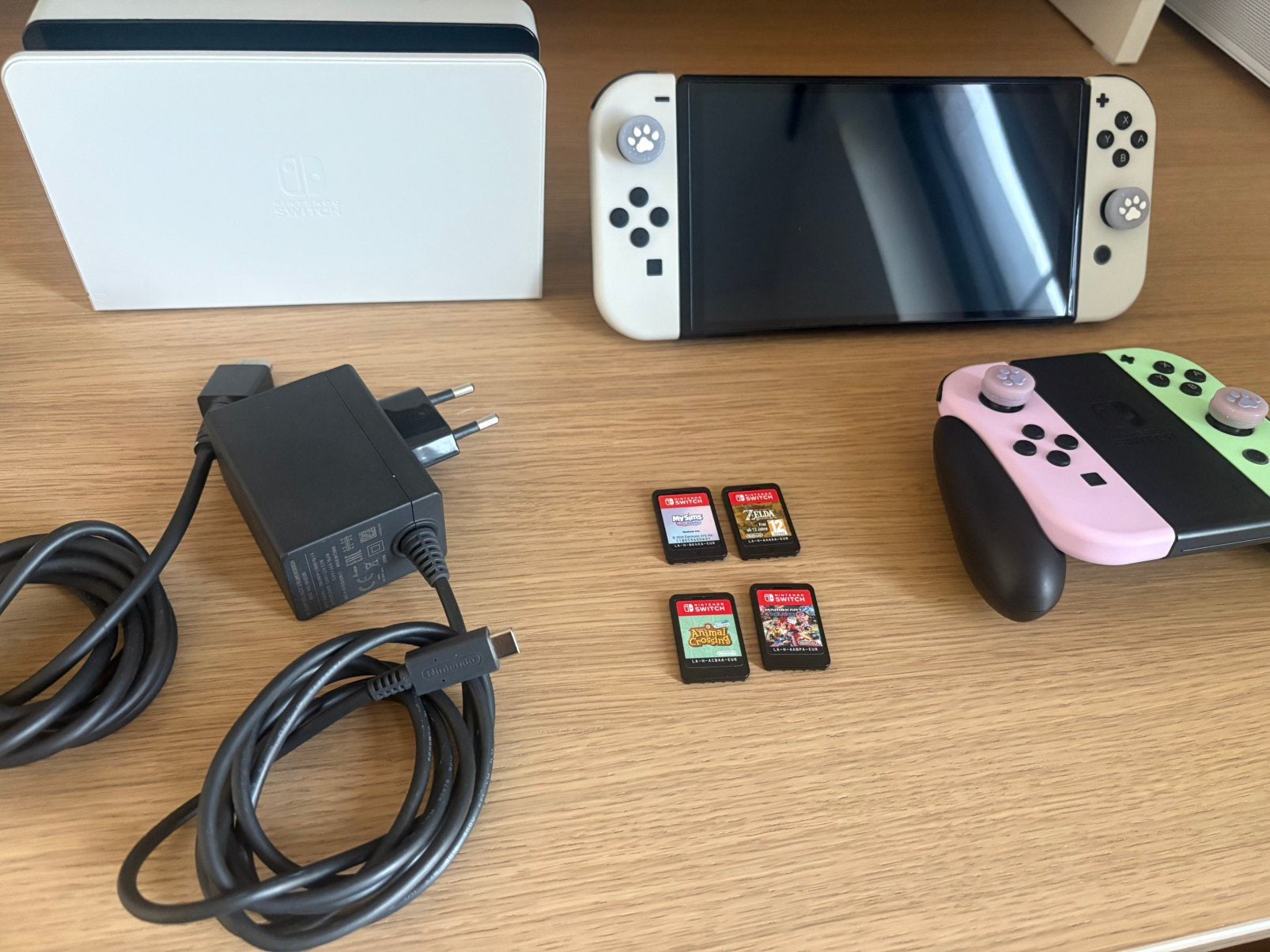 Nintendo Switch Oled White, Games en Spelcomputers, Met 3 controllers of meer, Switch OLED, Ophalen, Gebruikt