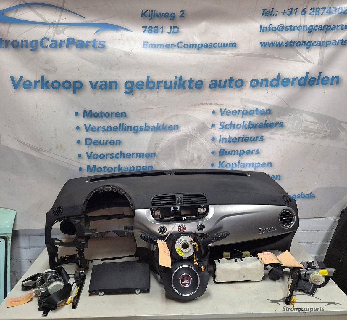 Airbag set Fiat 500 dashboard met airbag stuur spanners knie, Gebruikt, -, -, Ophalen of Verzenden