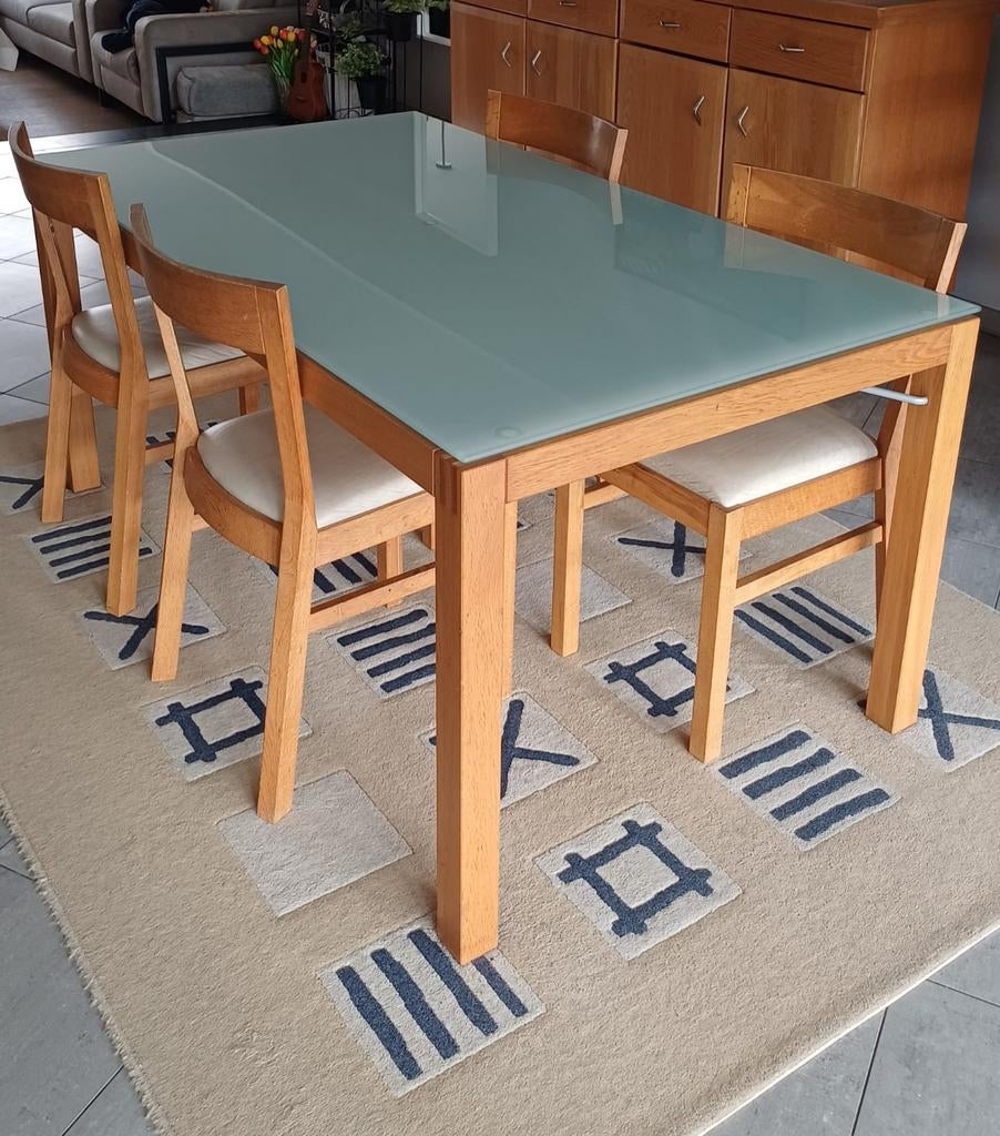 Table en bois/verre, Enlèvement, Utilisé