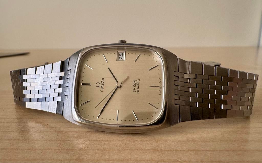 Omega De Ville Quartz, Handtassen en Accessoires, Horloges | Dames, Staal, Gebruikt, Staal, Polshorloge